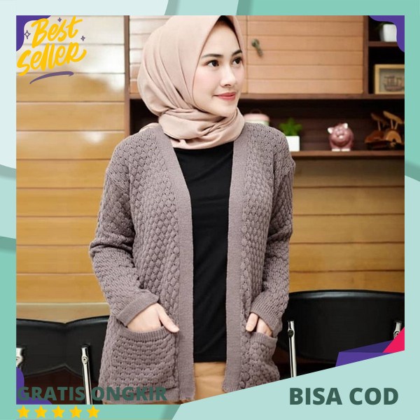 Cardigan Tebal Wanita Outfit Cewek Outer Kardigan Rsjut Cardy Knit Terlaris Termurah Kardigan Rajut 