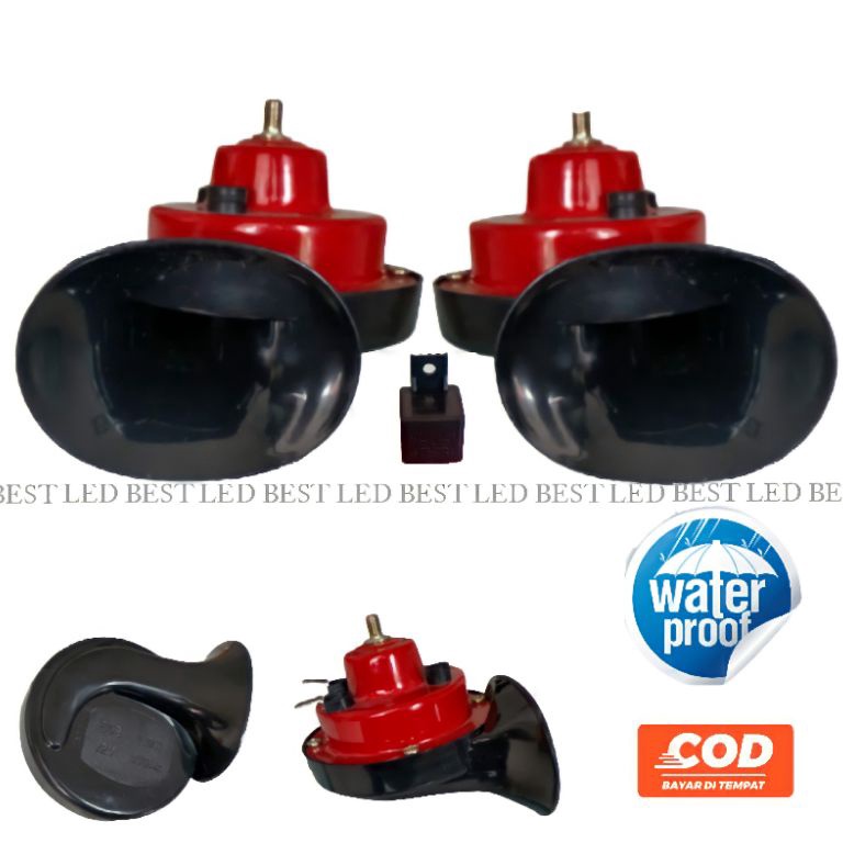 Klakson Keong Mobil Motor Truk Denso Scania Waterproof 12 Volt 24 Volt ↓#Sale