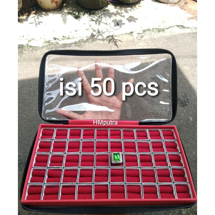 Pasti Murah Kotak Cincin Batu Akik Isi 50 Pcs Tutup Resleting Plastik