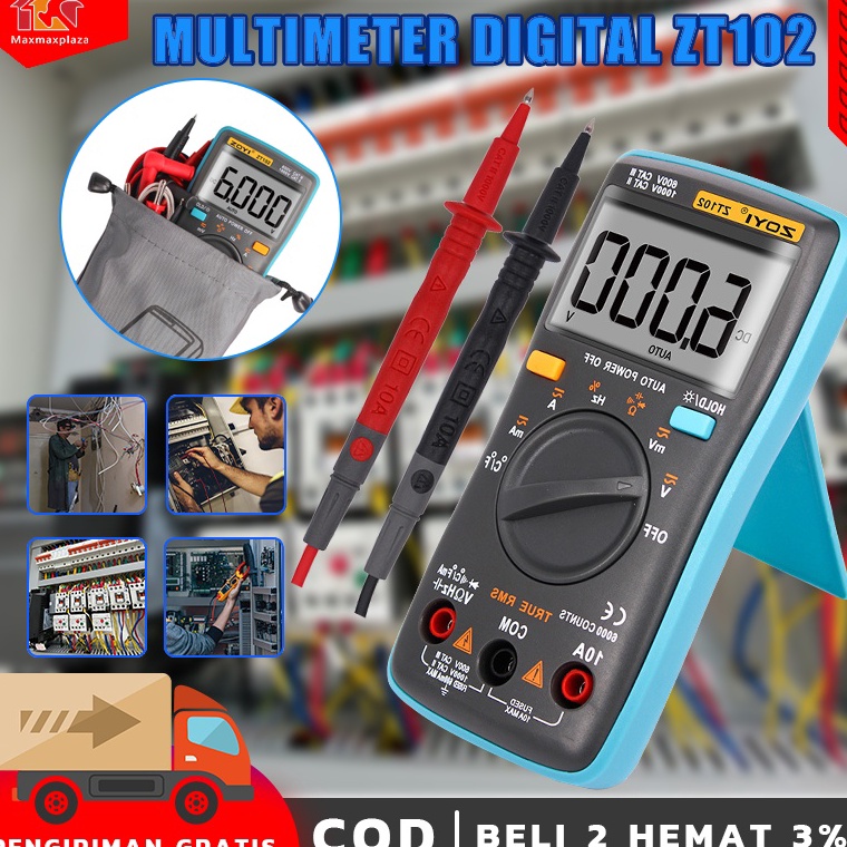 Stok Terbatas.. Multimeter Digital ZT102 ZT100/Alat Pengukur Multimeter Portabel/avometer  digital z