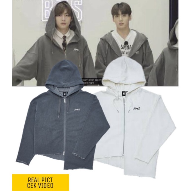BEST SELLER. ZIP UP Hoodie Jungkook ARMYST un official ready 3xl CROP ( tanpa PRE ORDER)