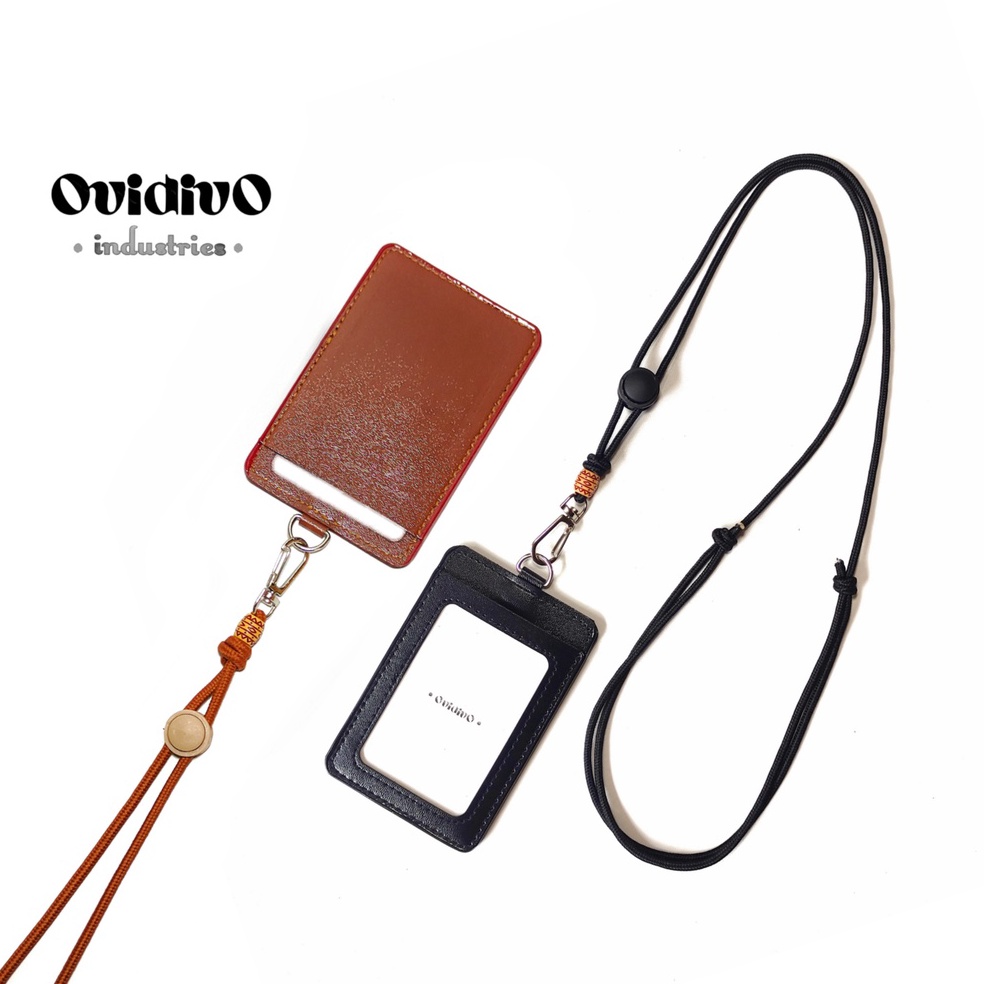 

AZ35 Lanyard id card holder name tag 2 slot rotary ➻Sale