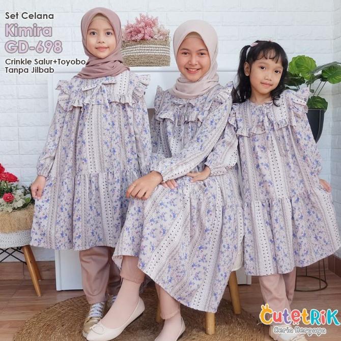 Setelan muslim anak perempuan / setelan kimira cutetrik