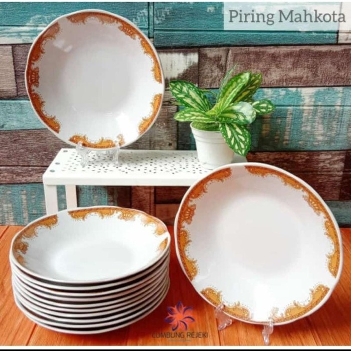 Terlaris Piring List Emas 1 Lusin-Piring Sultan-Piring Beling-Piring Mahkota