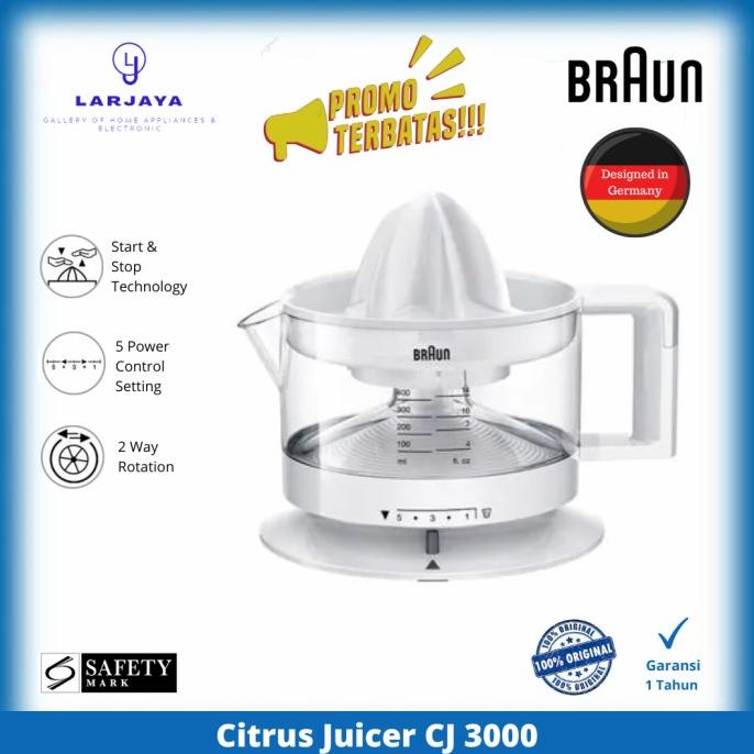 BRAUN CITRUS JUICER CJ3000 | PERASAN JUS JERUK LISTRIK BRAUN CJ3000