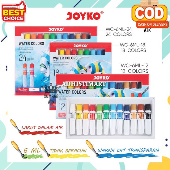 

Cat Air Anak Set Lengkap Padat Cair Watercolour Painting Water Color Set Cat Lukis Kanvas Cat Air Lukis Lengkap Non Toxic Tidak Beracun Murah Dan Bagus Watercolor Set Art Lengkap Semua Warna Cat Air Water Color Joyko Wac-6Ml 12 , 18 , 24 Warna