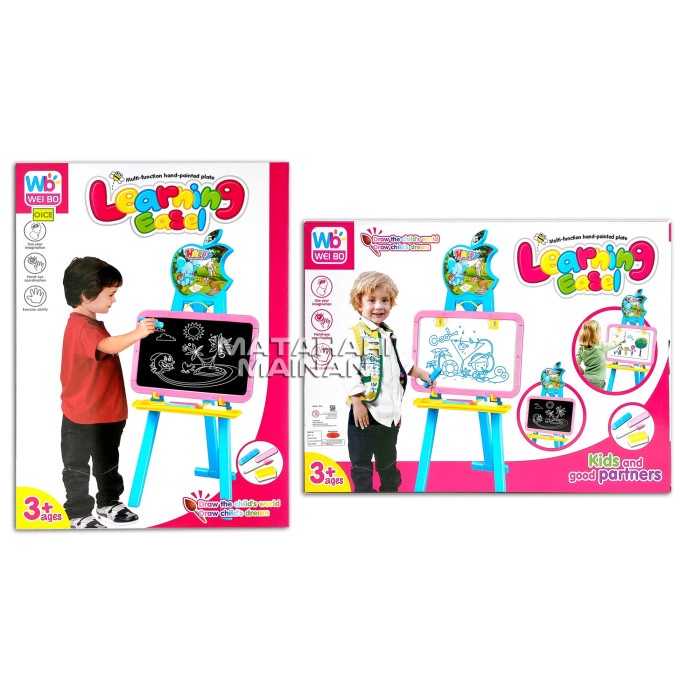 

Aurealia Learning Easel Papan Tulis Anak White Board / Black Board Hitam Putih