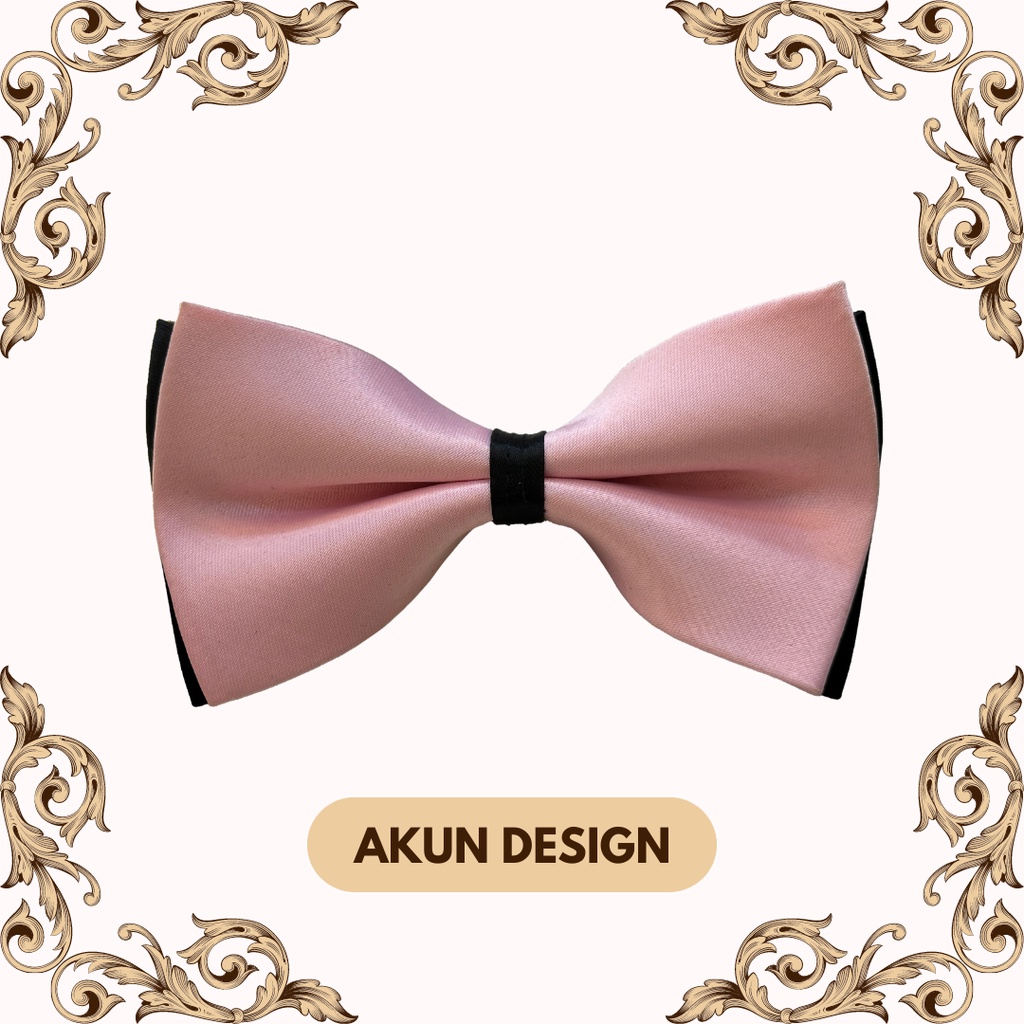Bowtie dasi kupu pria baby pink dan salem