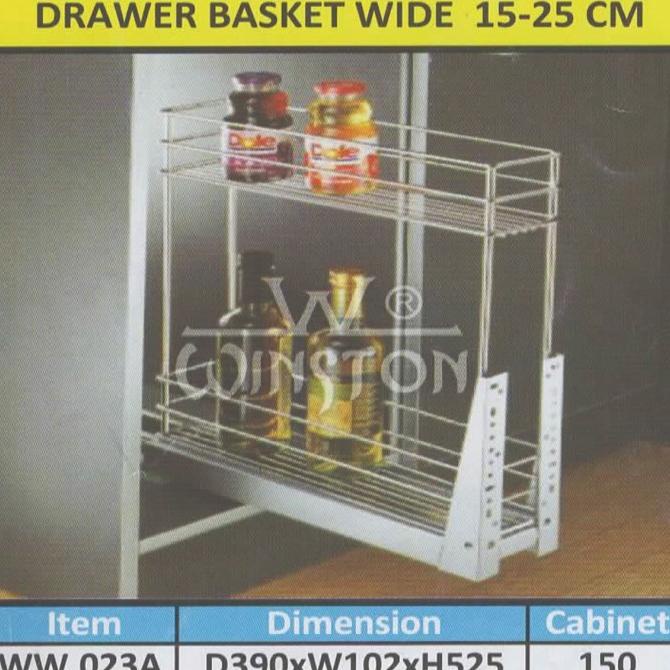 Rak Tarik Botol Stainless Winston WW 023A for Kitchen Set Cabinet