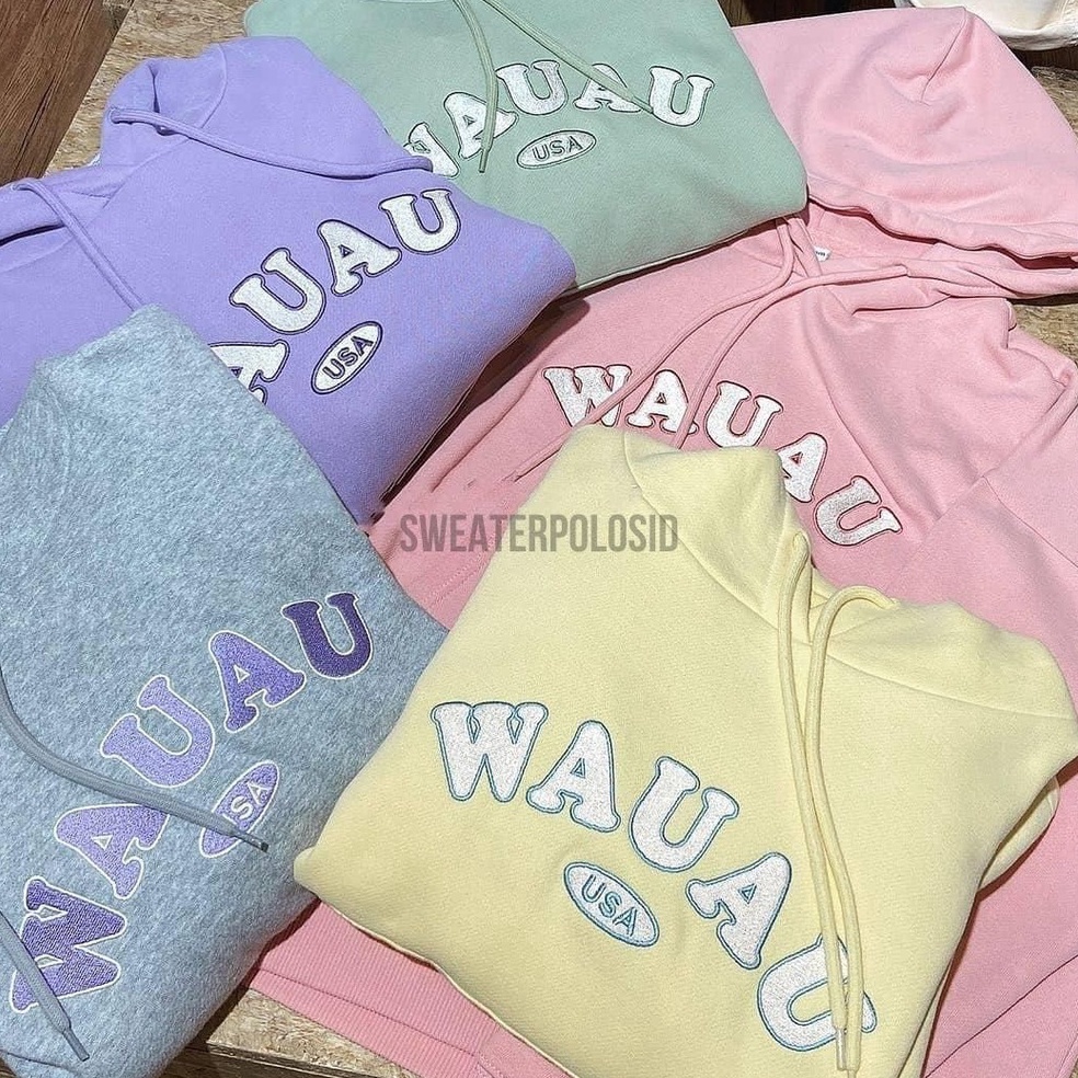 Terpercaya.. SWEPO Hoodie Jumper WAUAU (Bordir) S-XXL (Pria & Wanita)