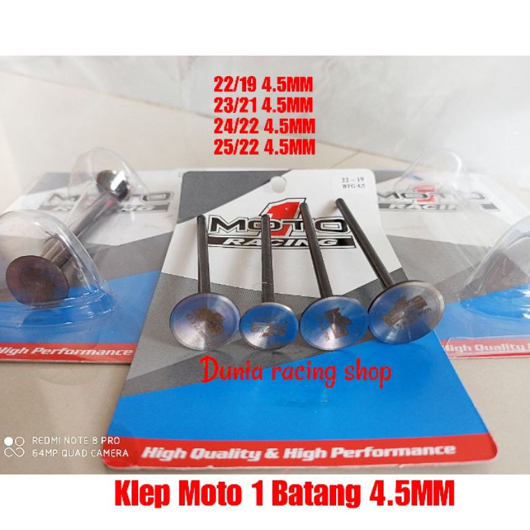 LANGSUNG KIRIM Klep MOTO 1 MX 135 Satria Fu Klep 22/19 batang 4.5mm 23/21 batang 4.5mm 23/20 batang 