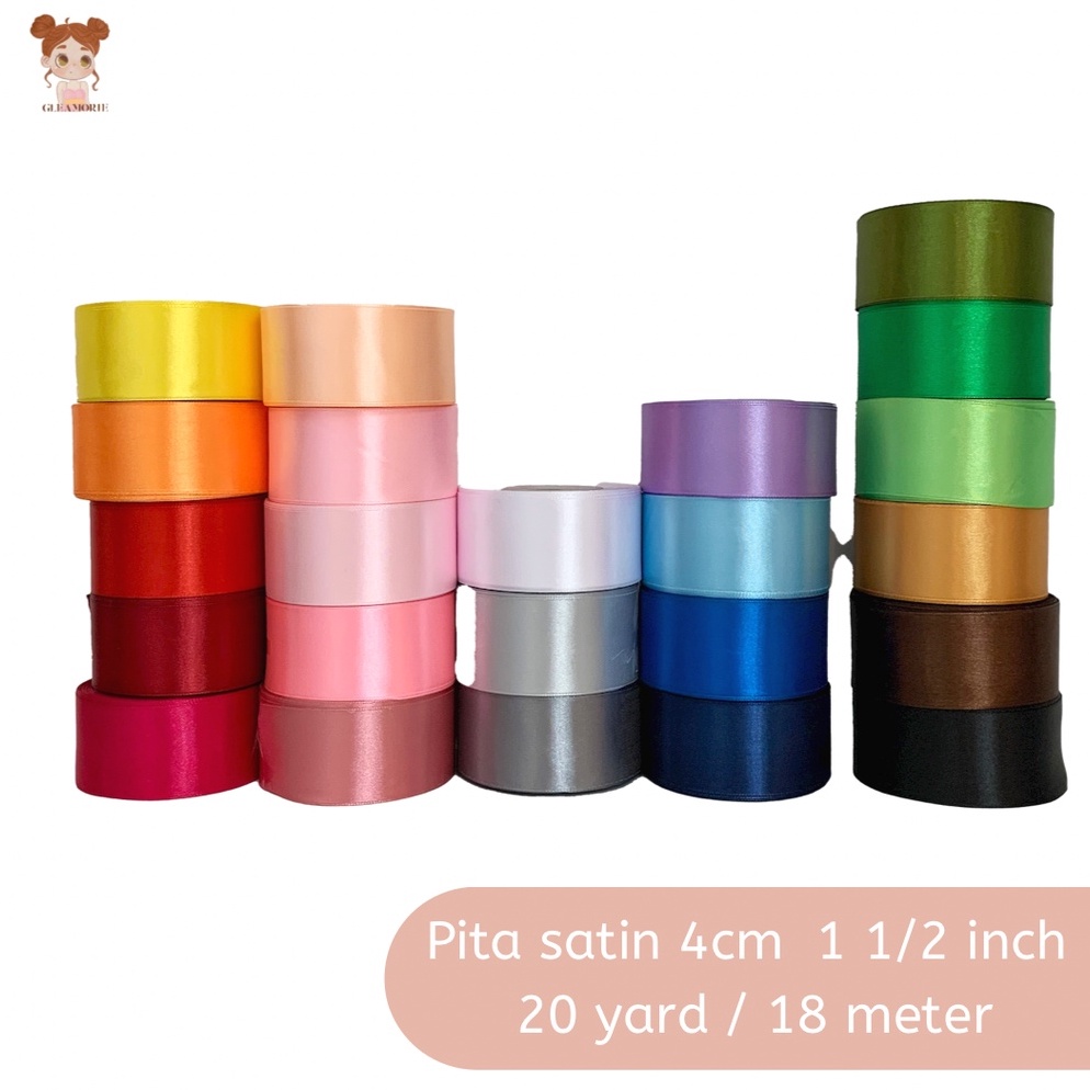 

Serba Murah pita satin 4 cm 1 1/2 inch per roll 20 yard 18,5 meter 75