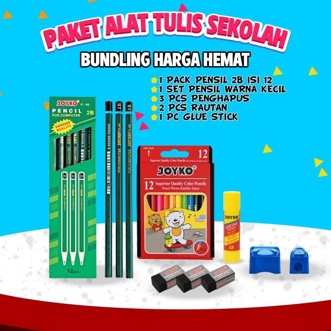 

Paket alat tulis sekolah pintar /paket ATK sekolah hemat lengkap Joyko