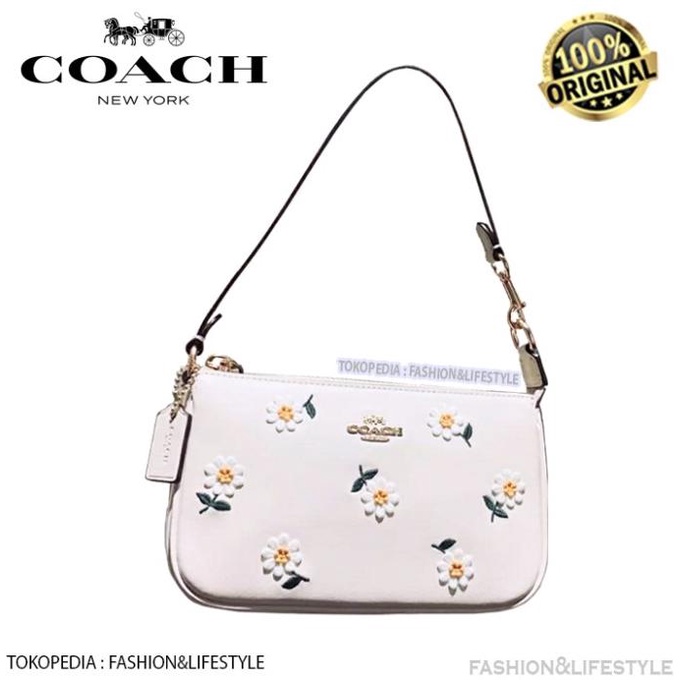 COACH Nolita 19 Wristlet Hand Bag Top Handle Daisy Floral Embroidery