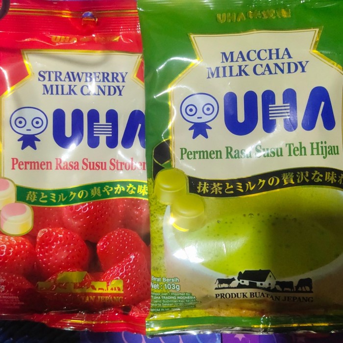 

Uha Permen Jepang Rasa Susu Starwbery Dan Susu Matcha 103Gram