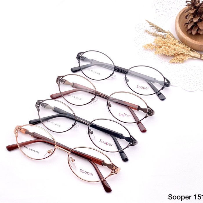 Best Seller Frame Kacamata Oval Kecil Dewasa Bahan Titanium