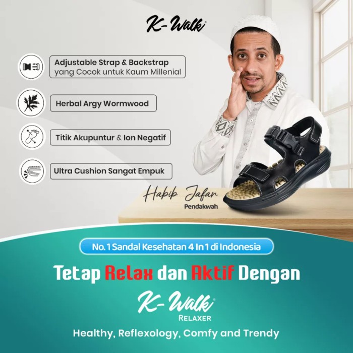 Bestseller Jaco Kozuii K-Walk Relaxer Sandal Kesehatan Dan Repleksi Original