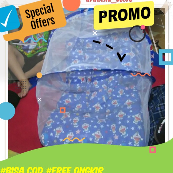 cu Tempat Tidur Bayi Kelambu Tenda - Kasur Lipat Baby Klambu Kojong Bulat Karakter Set Murah Box Kol
