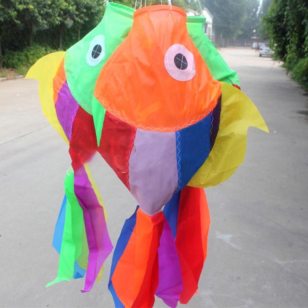 ❤Kids Cute Carp Fish Kite Windsock Direction Flag Outdoor Flying Game Accessory  Colorful Windsock C