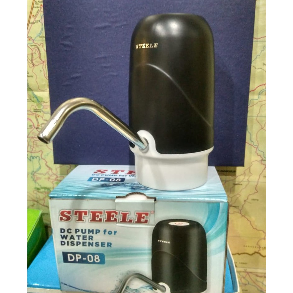 ➠GZy POMPA GALON Elektrik Recharge USB STEELE DP-08 Dispenser Air Galon ✷ ➣