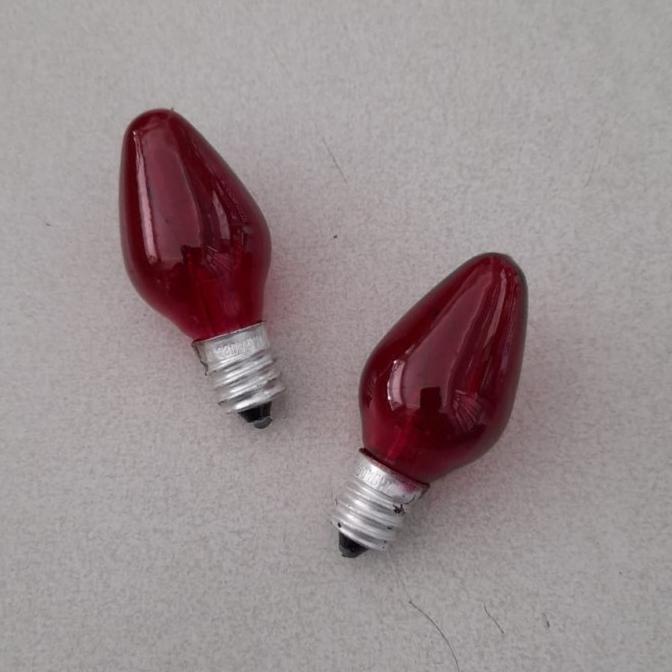 {{{{{{] Bola Lampu Chiyoda E12 5W 220V Model Lombok Warna Merah