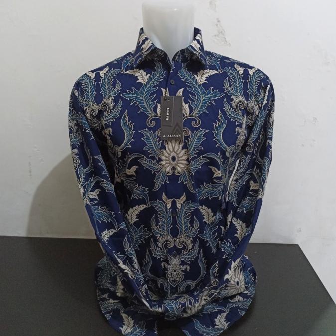 ALISAN BATIK 00186 DASAR HITAM/BIRU PANJANG SLIMFIT