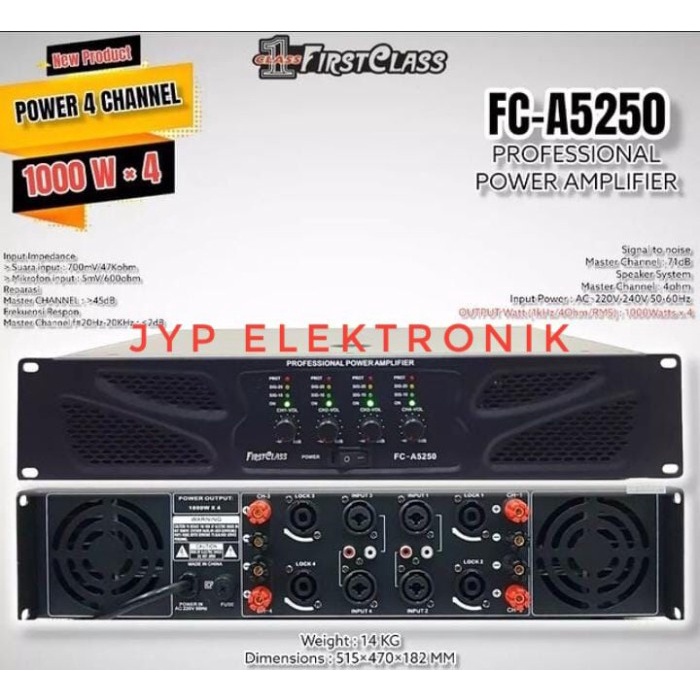 POWER AMPLIFIER FIRSTCLASS FC A5250 / FCA5250 / FIRST CLASS FCA 5250