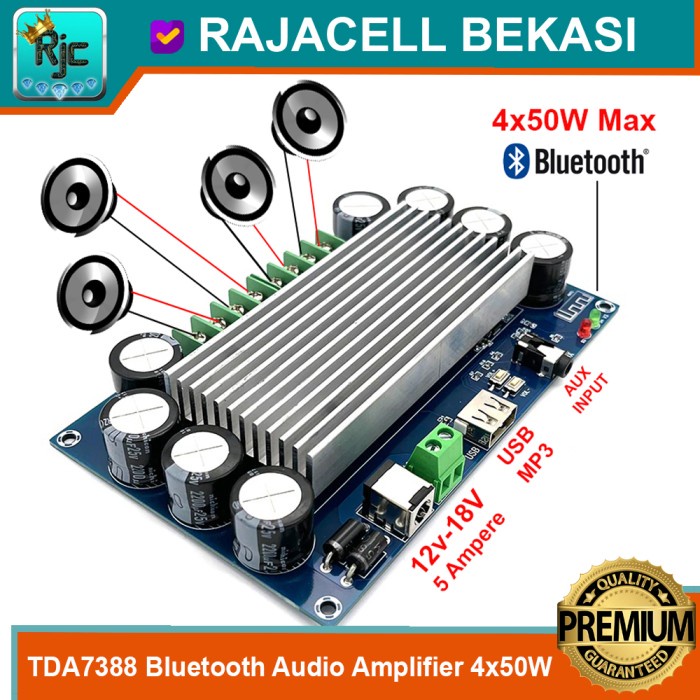 XH-A397 BLUETOOTH AUDIO AMPLIFIER QUADRO 4X 50W TDA7388 CAR AMPLIFIER