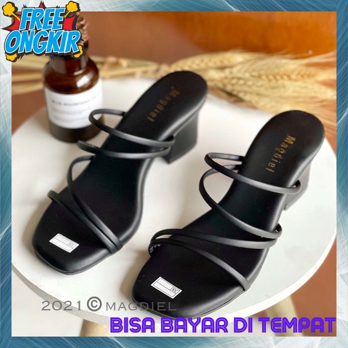 Sepatu Haihil Hils Hak Tinggi Pesta Kerja Wanita Murah Import Kekinian Magdiel - Valen Heels Tali Wa