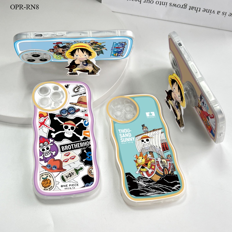 OPPO Reno 10 5F 2 3 8 10 5F 2 3 8T 7 7Z 10 5F 2 3 8Z 6 5 4 4F 3 2F 2Z 4G 5G Casing HP Phone Case Handphone Sofcase Softcase Kesing Soft Kartun Imut One Piece Luffy (With Free Holder) Penuh Lensa Cassing