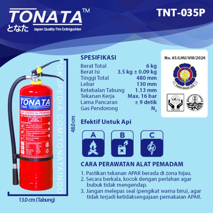 Ready  APAR 3.5KG TONATA / ABC Powder / Set Komplit Alas