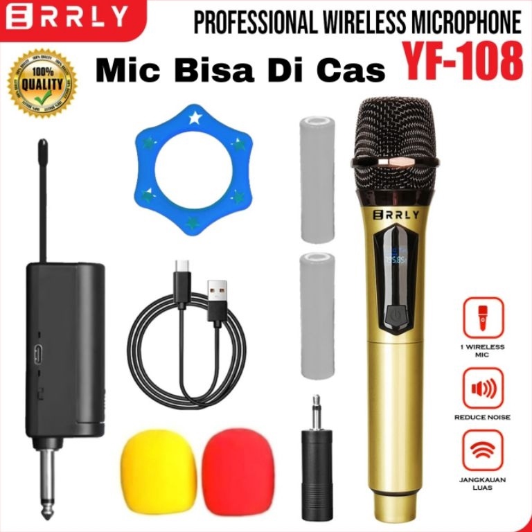 STOK TERBARU. Mic Microphone Karaoke Profesional Wireless MIC YF-108 UHF Single