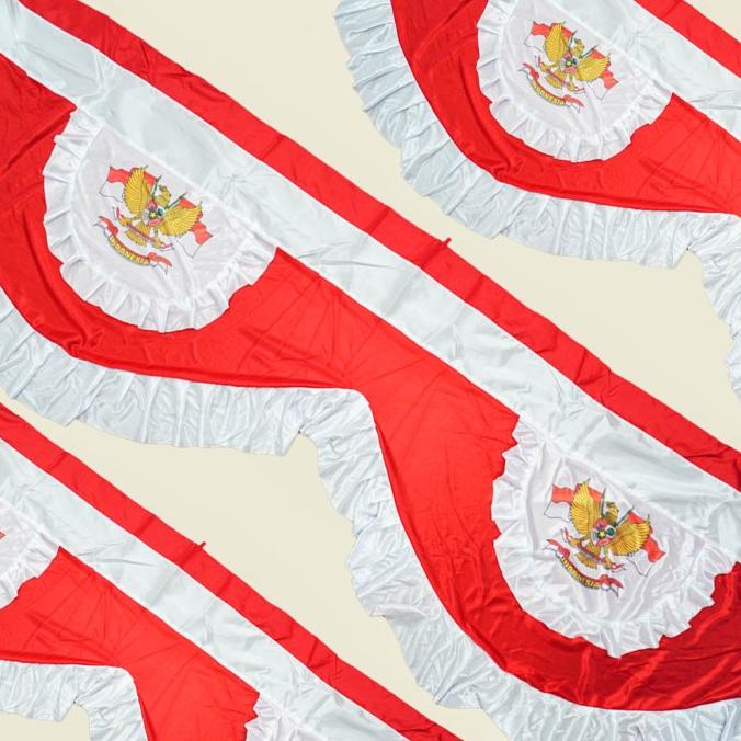 Bendera Rumbai merah putih Garuda 5 Gelombang 5 meter