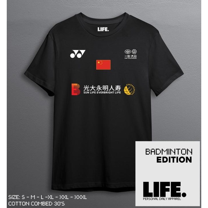 Kaos Badminton China SunLife Baju Timnas Unisex Jersey Katun Print DTF