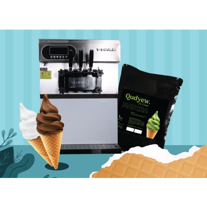 

丶 L 10133 Soft Ice Cream Powder / Bubuk es krim Qudyew Murah - Vanilla/strawbery Terbaru ♡