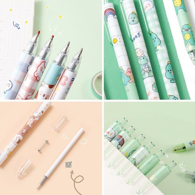 

UA1 1 PAK BERISI 6 PULPEN GEL KARTUN/PENA GEL MEKANIK POLA LUCU FAJ