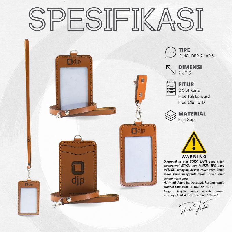 

G7V ID CARD HOLDER KULIT NAME TAG KULIT CUSTOM NAMA LOGO PERUSAHAAN KYN