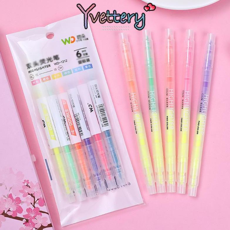 

Viral Spidol Highlighter Ujung 2 Warna 3 Pcs / Pak 6 Warna Pastel Colour Pen Journal Marker Pen Alat Tulis Replacement Stabilo Yy