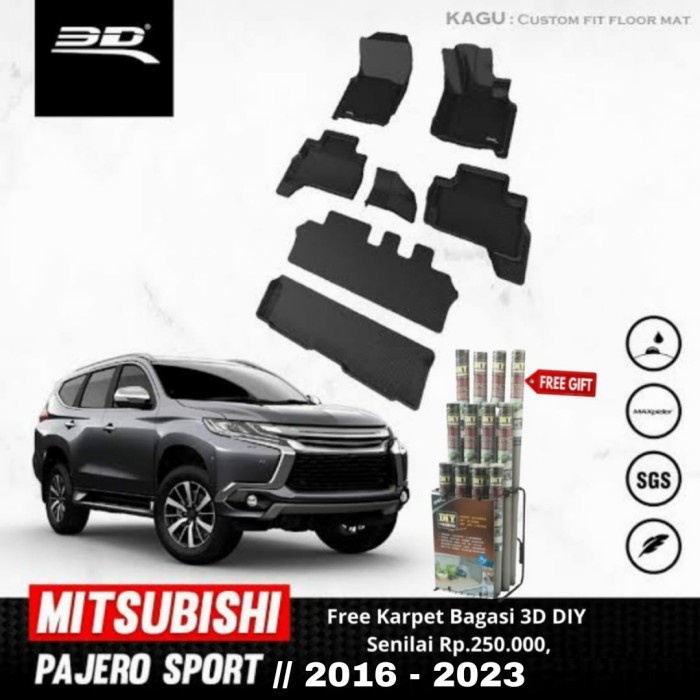 Karpet Mobil 3D Kagumat Mitsubishi Pajero Sport 2016-2020