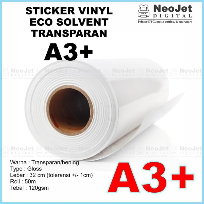 

Sticker Vinyl Eco Solvent Roll 50 M Transparan Bening A3+ Ecosolvent