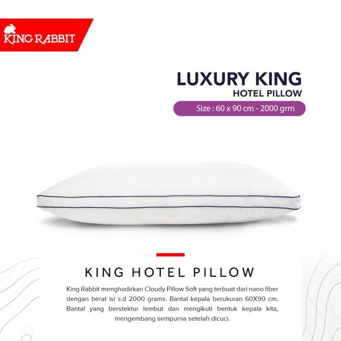 King Rabbit King Hotel Pillow / Bantal King 60x90 cm - Gratis Sarung