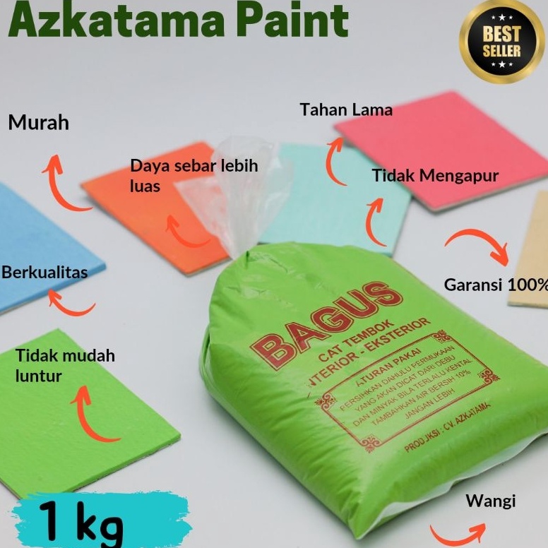 Ayo Ramaikan Azkatama Paint Cat tembok kiloan Bagus 1 Kg anti luntur kualitas super wangi murah dan 