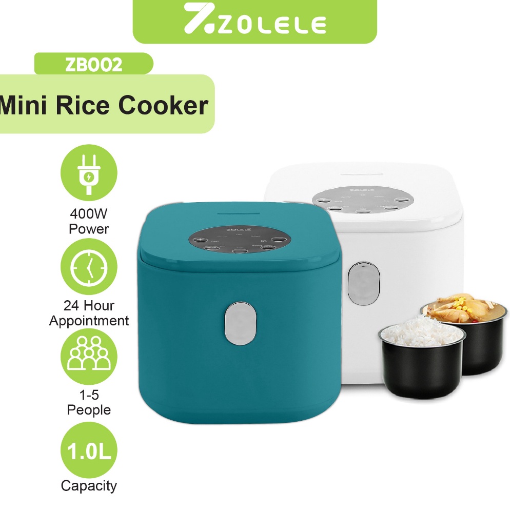 Stok Terbatas.. ZOLELE Rice Cooker Mini 24h Fungsi Reservasi Penanak Nasi 2-4 Porsi Multi Non Stick 
