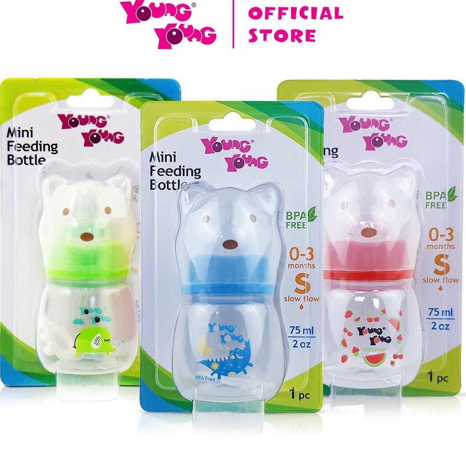 ❈LRp YOUNG YOUNG Botol Susu Bayi 75 ML Bebas Bahan Kimia Mini Feeding Bottle IL ✣ F £