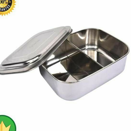 Delicia Tempat Makan 2 Sekat Stainless Steel Lunch Box with Partition