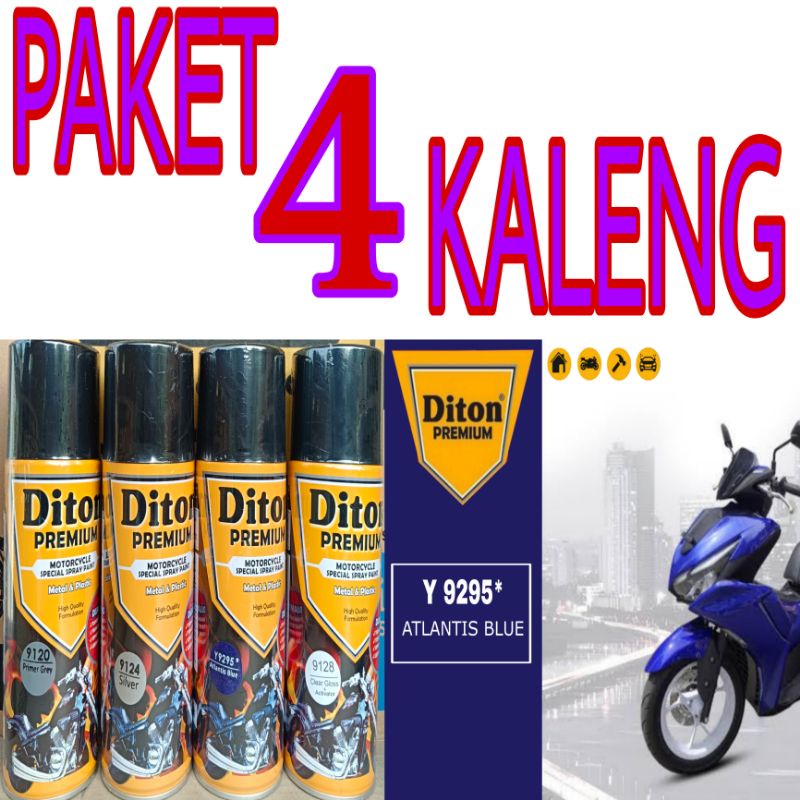 Promo Paket 4 Kaleng Pilok Pilox Diton Premium Atlantis Blue Y9295 Biru Atlantis Movistar Blue Biru