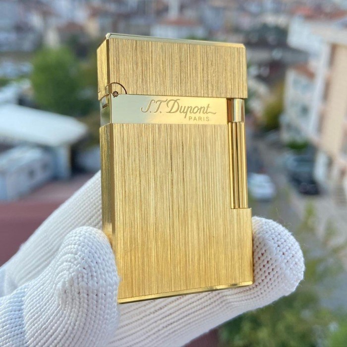 Korek Api S.T. Dupont Lighter Gold Brushed Import Premium Quality