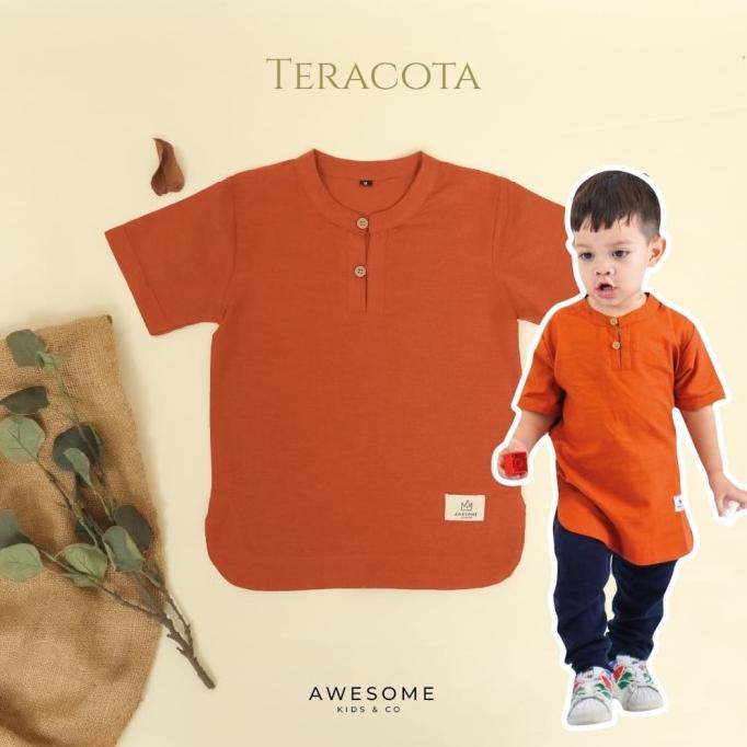 Kemeja Koko Anak & Remaja Awesome Kids&Co New Almair-Baju Muslim Anak