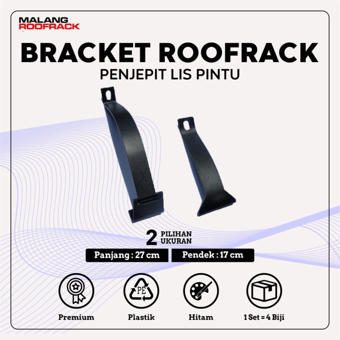 Malang Roofrack Penjepit Lis Pintu Bracket Rak Roof Rack 4Pcs