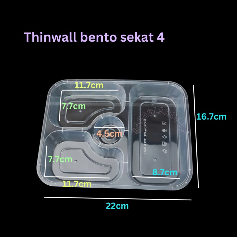 Thinwall bento Bento Box Plastik (SATUAN)